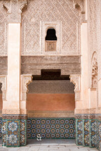 Afrika, Aussenaufnahmen, Calm, City, Color, Colorful, Culture, Farbe, Farbig, Hell, Kulture, Light, Marokko, Marrakech, Marrakesch, Medersa Ben Youssef, Mosaiken, Orange, Outdoor, Pattern, Ruhe, Stadt, Urban