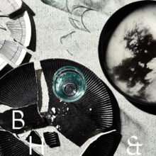 Flatlay of broken plates and glasses on concrete background