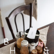 Interior photography in the living room of a houseboat with a table decoration