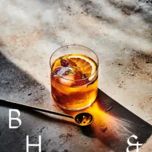 Drinks and Cocktail Photography with Basil Negroni Drink available as license